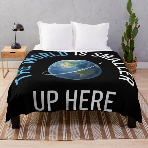 Item preview, The World Is Smaller Up Here – Earth from Altitude with a Contrail, Pilot Quote designed and sold by EMaviation_.
