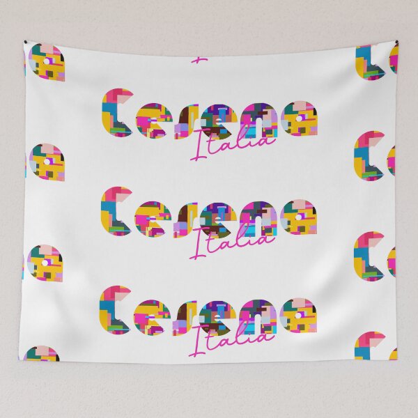 Item preview, Cesena, Italy, Italia, colorful typography design for travellers designed and sold by Wanderful-roads.