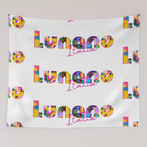 Item preview, Lunano, Macerata Feltria, Italy, Italia, colorful typography design for travellers designed and sold by Wanderful-roads.