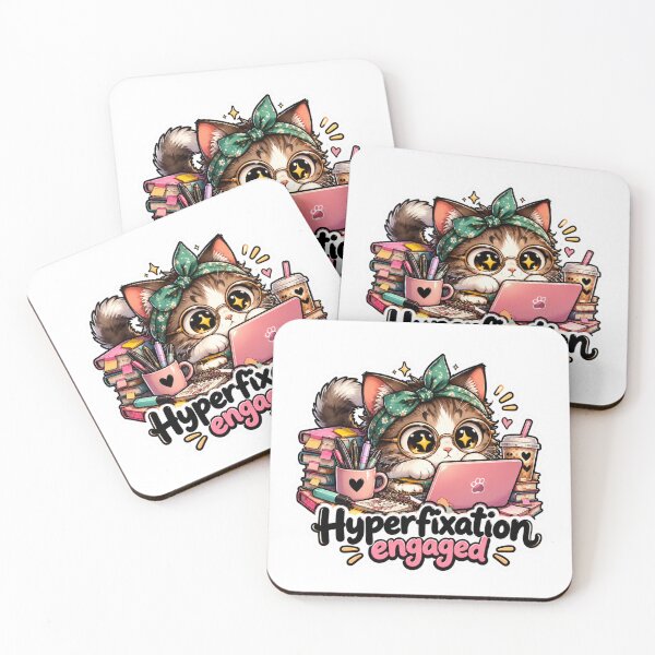 Item preview, Hyperfixation Cat - Cute Neurospicy ADHD Kitty designed and sold by ItsArtisticLab.