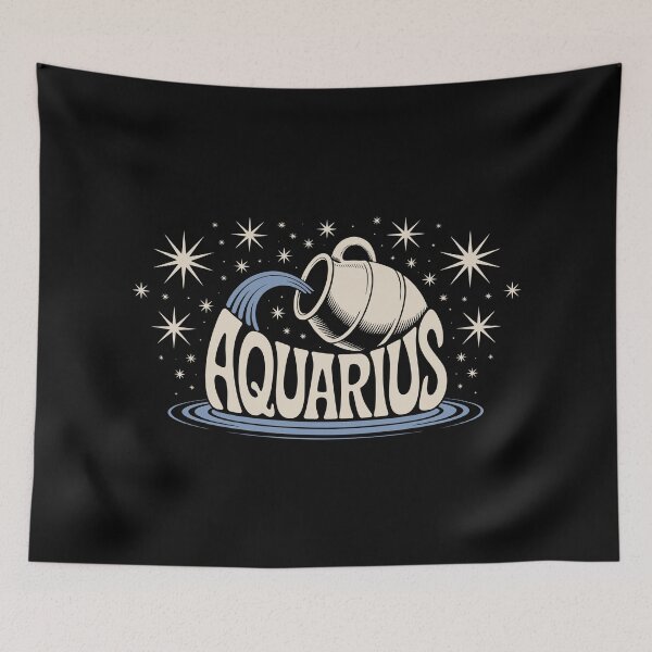 Item preview, Aquarius – Retro Water Bearer & Celestial Zodiac Art designed and sold by TipTop GFX.