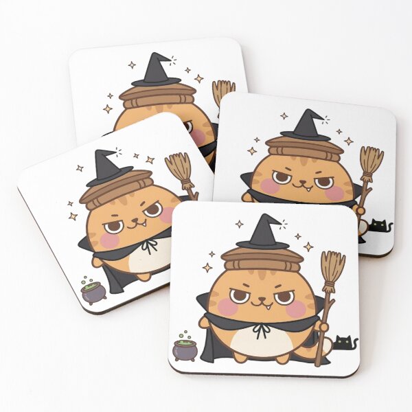Item preview, Pip the Witch Cat Brewing Potions Halloween Art designed and sold by Fluffsy .