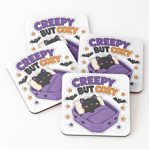 Item preview, Creepy But Cozy Black Cat Coffin Bed Spooky Cute Sticker designed and sold by kilat42.