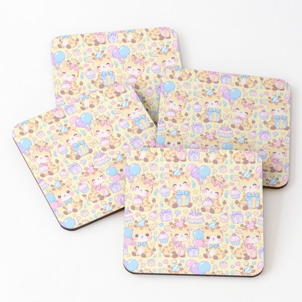 Item preview, Kawaii Birthday Baby Giraffes Pastel Cute Giraffe Party Pattern designed and sold by Soft Berry Studio.