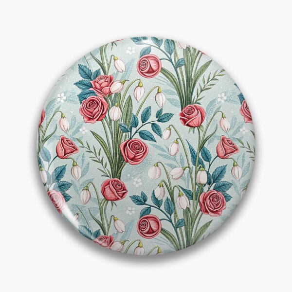 Item preview, Winter Rose and Snowdrop Floral Pattern designed and sold by Storybook Botanica.
