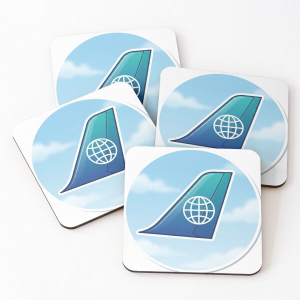 Item preview, Airliner Tail Fin with a Globe – Blue Teal Gradient Aviation Art designed and sold by EMaviation_.