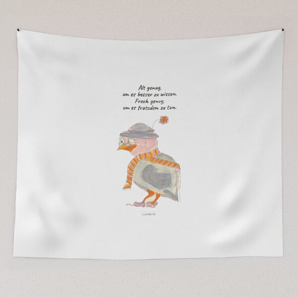 Item preview, Funny Sassy Bird Quote | German Funny Quote Cute Watercolor Hen Illustration designed and sold by lumekind.