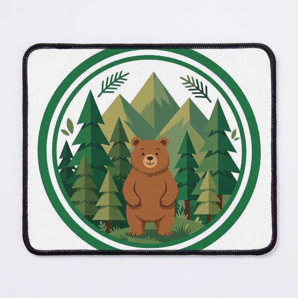Item preview, Bear in the Pines Mountain Forest Badge designed and sold by Daniel Haddad.