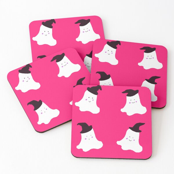 Item preview, Cute And Spooky Halloween Ghosts In Wizard Hats (Peachy Pink) designed and sold by Designs by Sara Felton.
