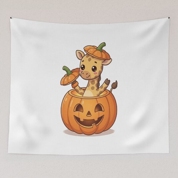 Item preview, Cute Giraffe Inside Jack o Lantern designed and sold by Ella_Sketch.