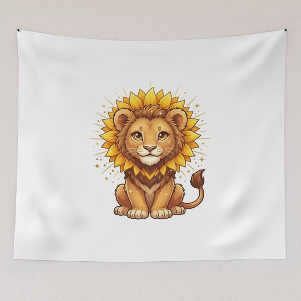Item preview, Celestial Leo Lion Sunflower Mane Radiant Cosmic Cub designed and sold by YNAMREG.
