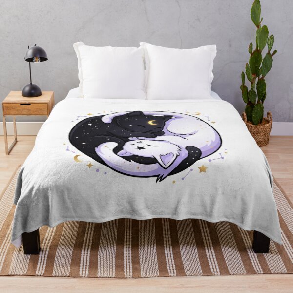 Item preview, Gemini Yin Yang Cats Celestial Astrology Black and White Felines designed and sold by YNAMREG.