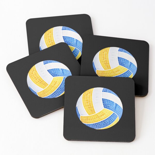 Item preview, Yellow Blue White Volleyball Pixelated Artistic Volleyball (Beach Volleyball Sport Aesthetic Retro Vibes!) designed and sold by ZodiacGradient.