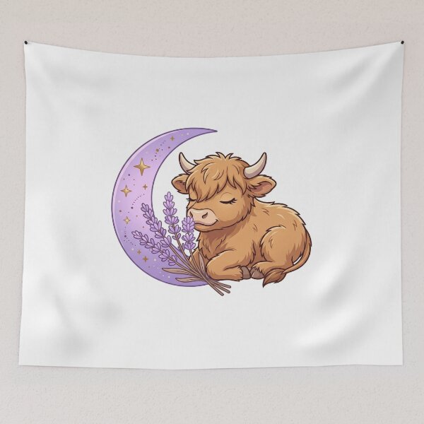 Item preview, Celestial Taurus Bull Lavender Moon Shaggy Calf designed and sold by YNAMREG.