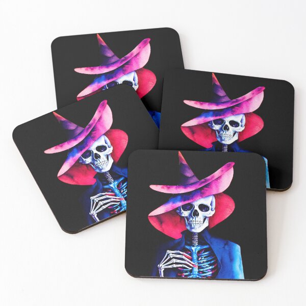 Item preview, Colorful Skeleton Witch | Gothic Halloween Art designed and sold by Extravanganzza.