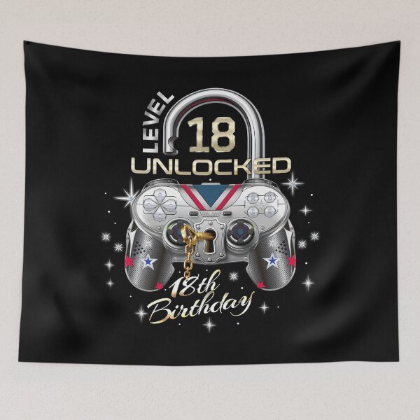 Item preview, 18th Birthday Gamer Design - Metallic Game Controller Level Up Concept designed and sold by TrendyDesigns Studio.