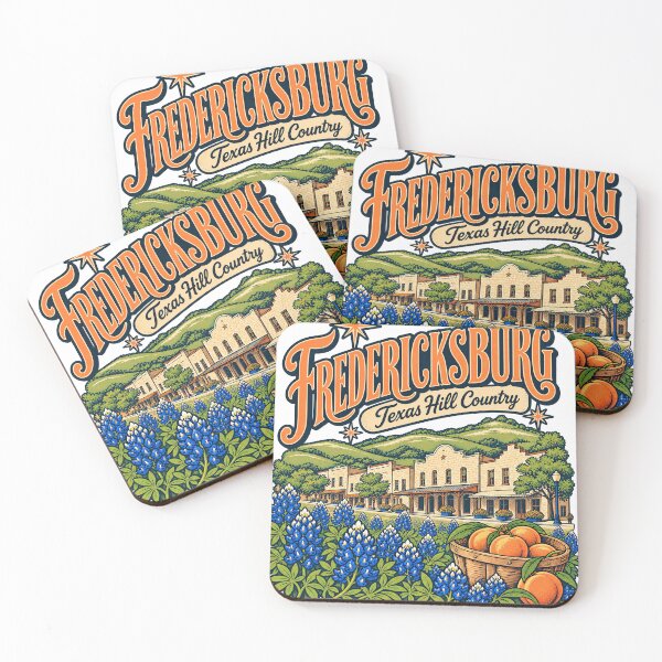 Item preview, Fredericksburg Texas Hill Country Bluebonnets Peaches Limestone Main Street Vintage designed and sold by North Shore Prints.