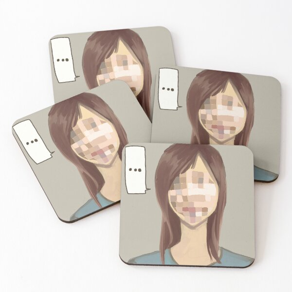 Item preview, A creepy illustration of a girl with a pixelated face. designed and sold by VarvaraA.