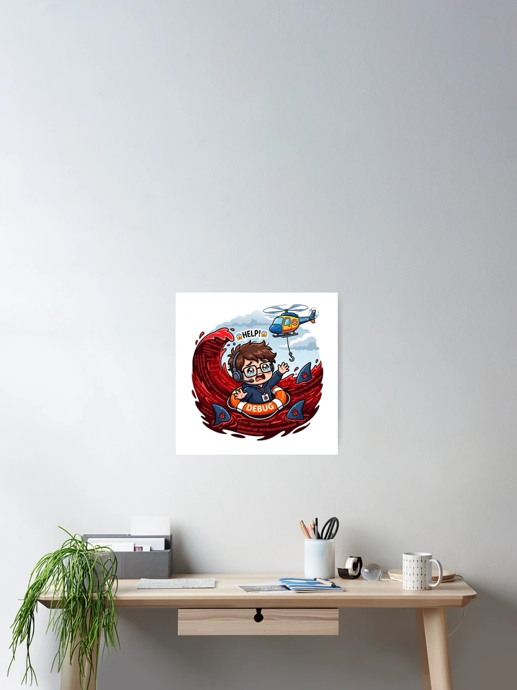 Thumbnail 2 of 3, Poster, Stack Overflow Life Preserver Sticker - Developer Copy Paste Debugging Humor designed and sold by YNAMREG.