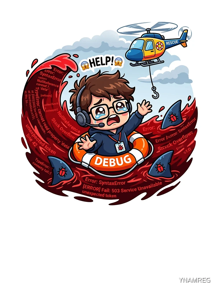 Thumbnail 4 of 4, Boxy T-Shirt, Stack Overflow Life Preserver Sticker - Developer Copy Paste Debugging Humor designed and sold by YNAMREG.