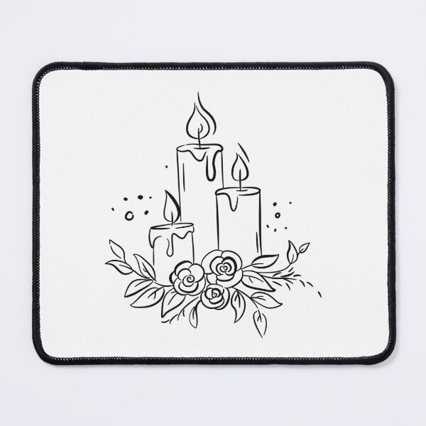 Item preview, Hand Drawn Candle Arrangement with Flowers and Foliage designed and sold by CHERRY--SHOP.