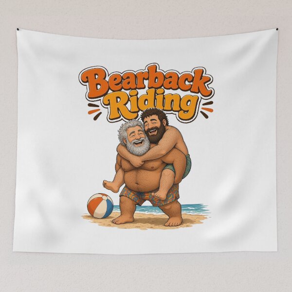 Item preview, Bearback Riding Funny Gay Bear Beach designed and sold by Tom&Tony.