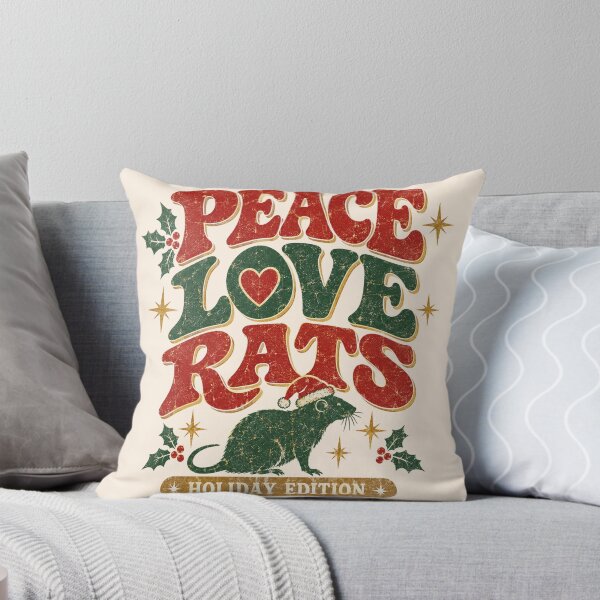 Item preview, Peace Love Rats Holiday Edition Retro designed and sold by Yellowriversss.