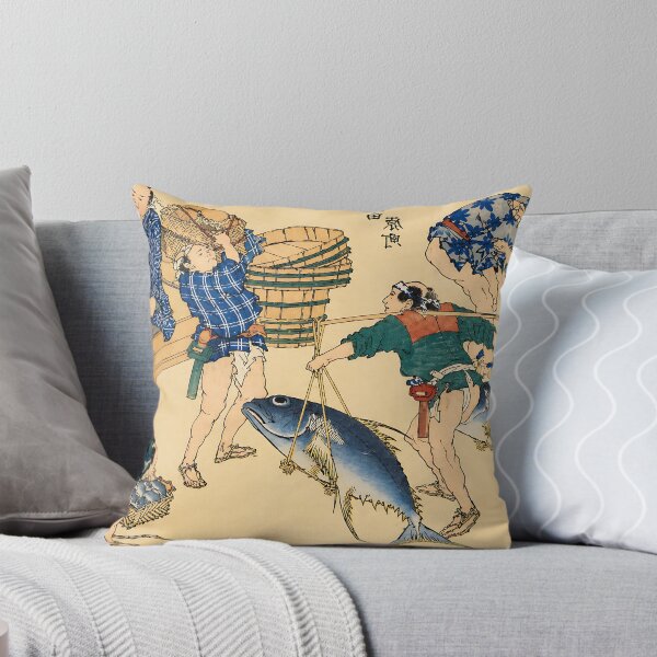 Item preview, Katsushika Hokusai - Vintage Japanese Fish Market Woodblock Art designed and sold by artswag.