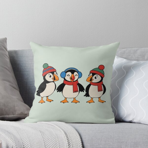 Item preview, Three Cute Christmas Puffins in Winter Hats designed and sold by MavtM.