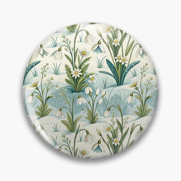 Item preview, Winter Snowdrop Meadow Botanical Pattern designed and sold by Storybook Botanica.
