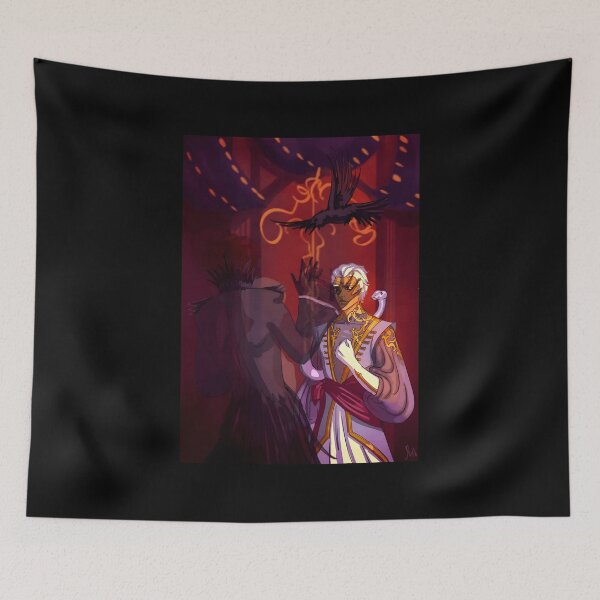 Item preview, Mystical Figure with Dark Shadow and Crow in Gothic Setting designed and sold by lcnsdjstrtrystd.