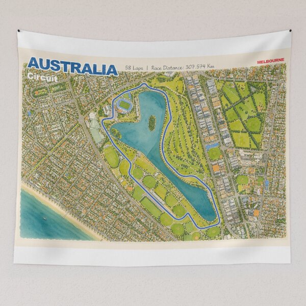 Item preview, Australian Watercolor Track Map designed and sold by Mariel  Toigo.