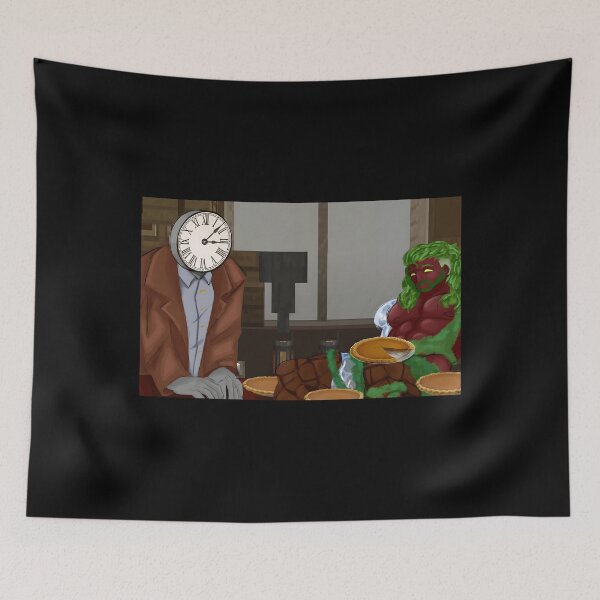 Item preview, Surreal Clock Face and Fantasy Creature with Pumpkin Pies designed and sold by lcnsdjstrtrystd.