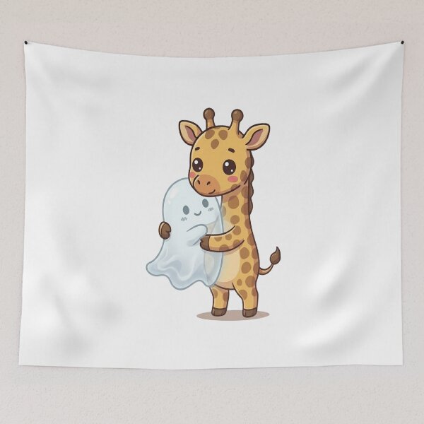 Item preview, Cute Giraffe Hugging Little Ghost designed and sold by Ella_Sketch.