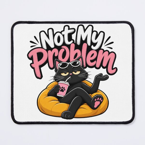 Item preview, Sassy Black Cat Relaxing Cartoon – Sarcastic Cat Humor, Unbothered Introvert Aesthetic, Funny Cat Mom Gift designed and sold by SnoyTextil.