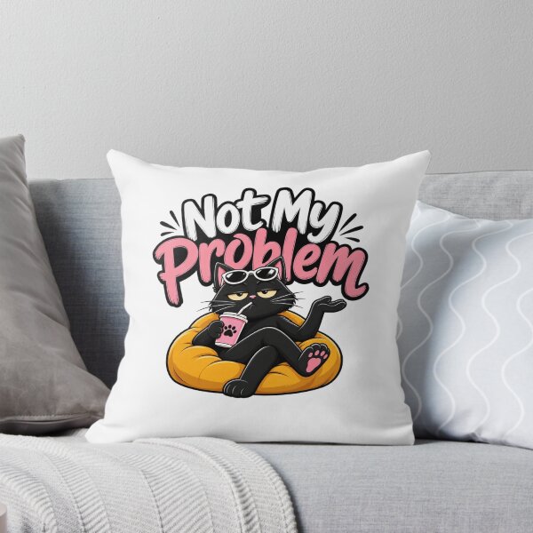 Item preview, Sassy Black Cat Relaxing Cartoon – Sarcastic Cat Humor, Unbothered Introvert Aesthetic, Funny Cat Mom Gift designed and sold by SnoyTextil.