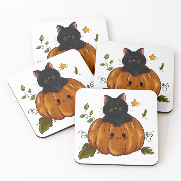 Item preview, Cute Black Cat on Kawaii Pumpkin - Cozy Fall Halloween designed and sold by Amanda | Branding& Ilustración.