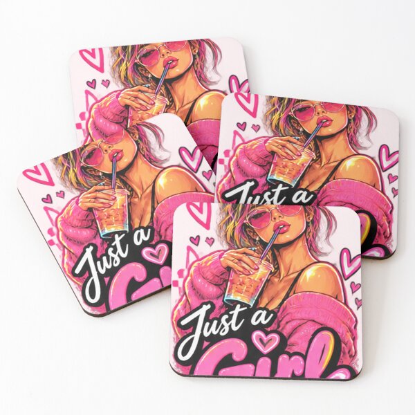 Item preview, Just a Girl Pink Pop Art designed and sold by Bawwe.