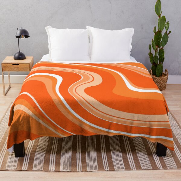 Item preview, 60's 70's Retro liquid Stripe in Orange and Cream designed and sold by MellowCat.