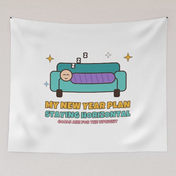 Item preview, My New Year Plan Is Staying Horizontal Funny Lazy New Year Resolution designed and sold by Bornprints.