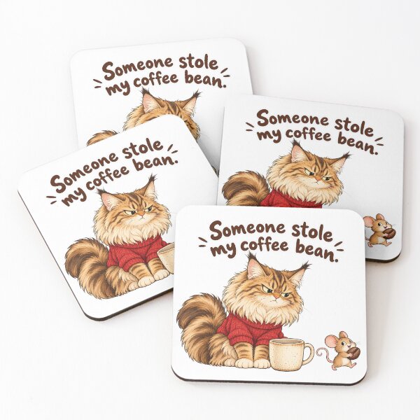 Item preview, Funny Maine Coon Cat Coffee Bean Thief Mouse Mug designed and sold by tobbyasz.