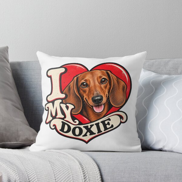 Item preview, I Love My Doxie - Retro Heart designed and sold by Mystik-Media.