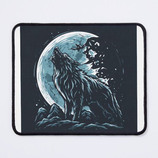 Item preview, Fenrir Wolf Howling Shattered Moon Norse Mythology Art designed and sold by QuantumQGear.