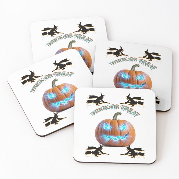 Item preview, Trick Or Treat Spooky Electric Blue Glowing Pumpkin Halloween Art designed and sold by hepopatterns.
