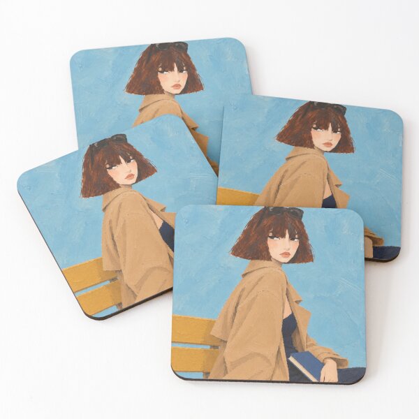 Item preview, Quietly Confident, French Girl Reading in a Trench Coat Art designed and sold by CARRAANN.