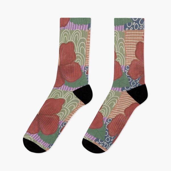 Item preview, Hibiscus Floral Pattern - Boho Patchwork Botanical Print designed and sold by  Boho Vibes Studio.