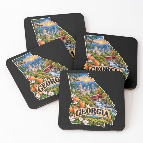Item preview, Georgia Southern Charm – Vintage State Travel Poster with Peaches and Mountains designed and sold by RockitBaby.