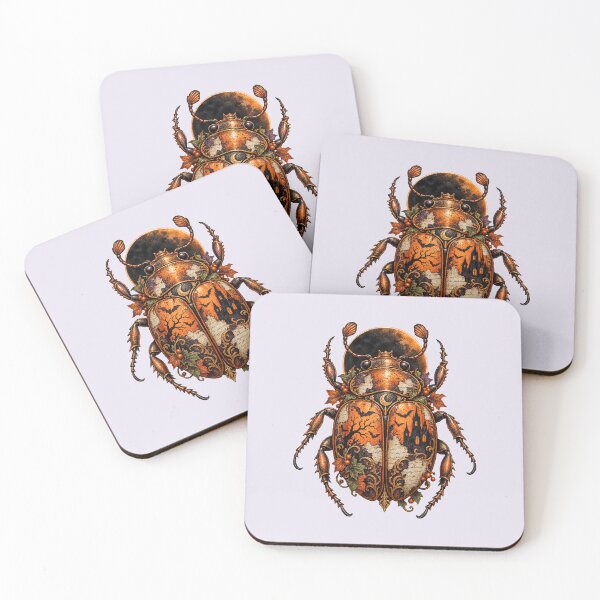 Item preview, Mystic scarab guards eclipses amidst copper and parchment designed and sold by Honu2025.