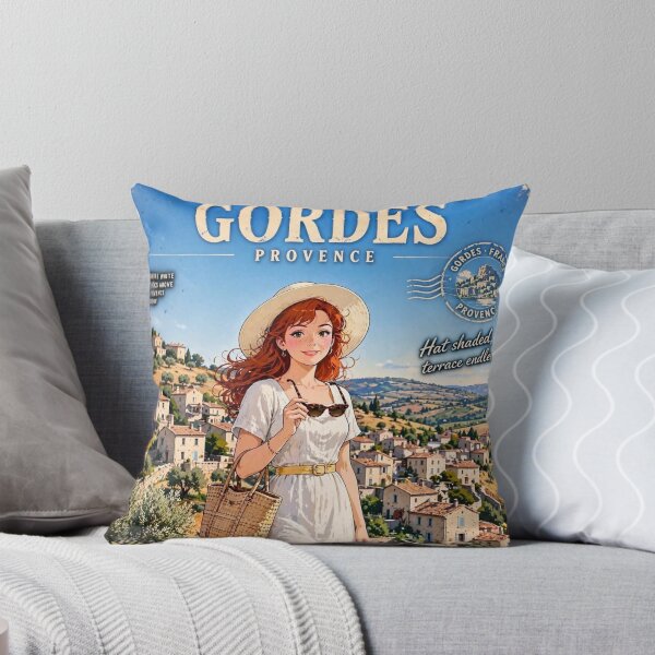 Item preview, France — Gordes — The Red-Haired Traveler in the Golden Hills of Provence designed and sold by DibujandoPorfa.