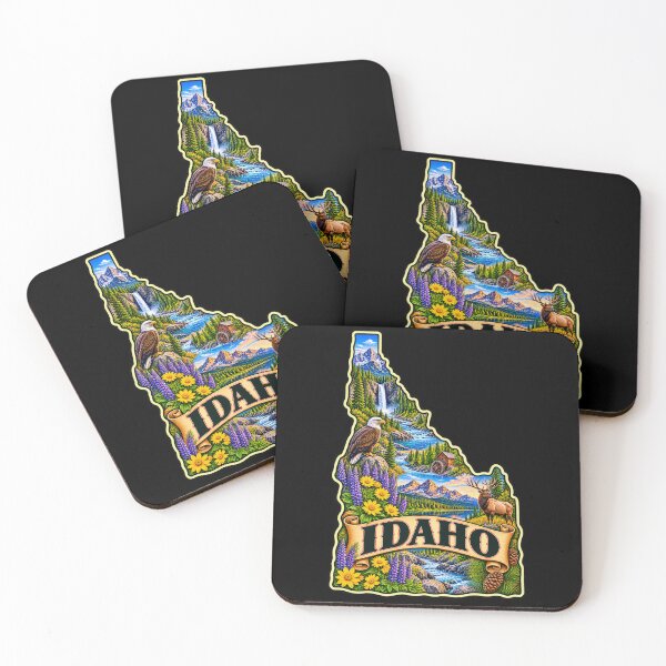 Item preview, Idaho Wild Wonders – Vintage State Travel Poster with Mountains and Wildlife designed and sold by RockitBaby.